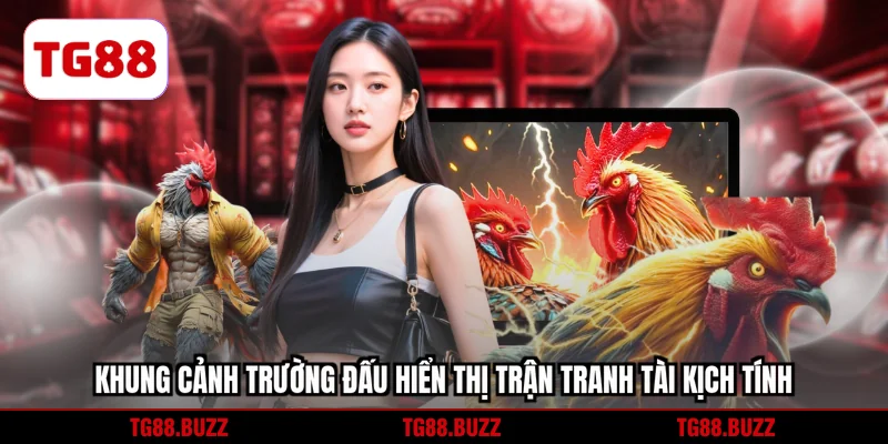 Khung cảnh trường đấu hiển thị trận tranh tài kịch tính